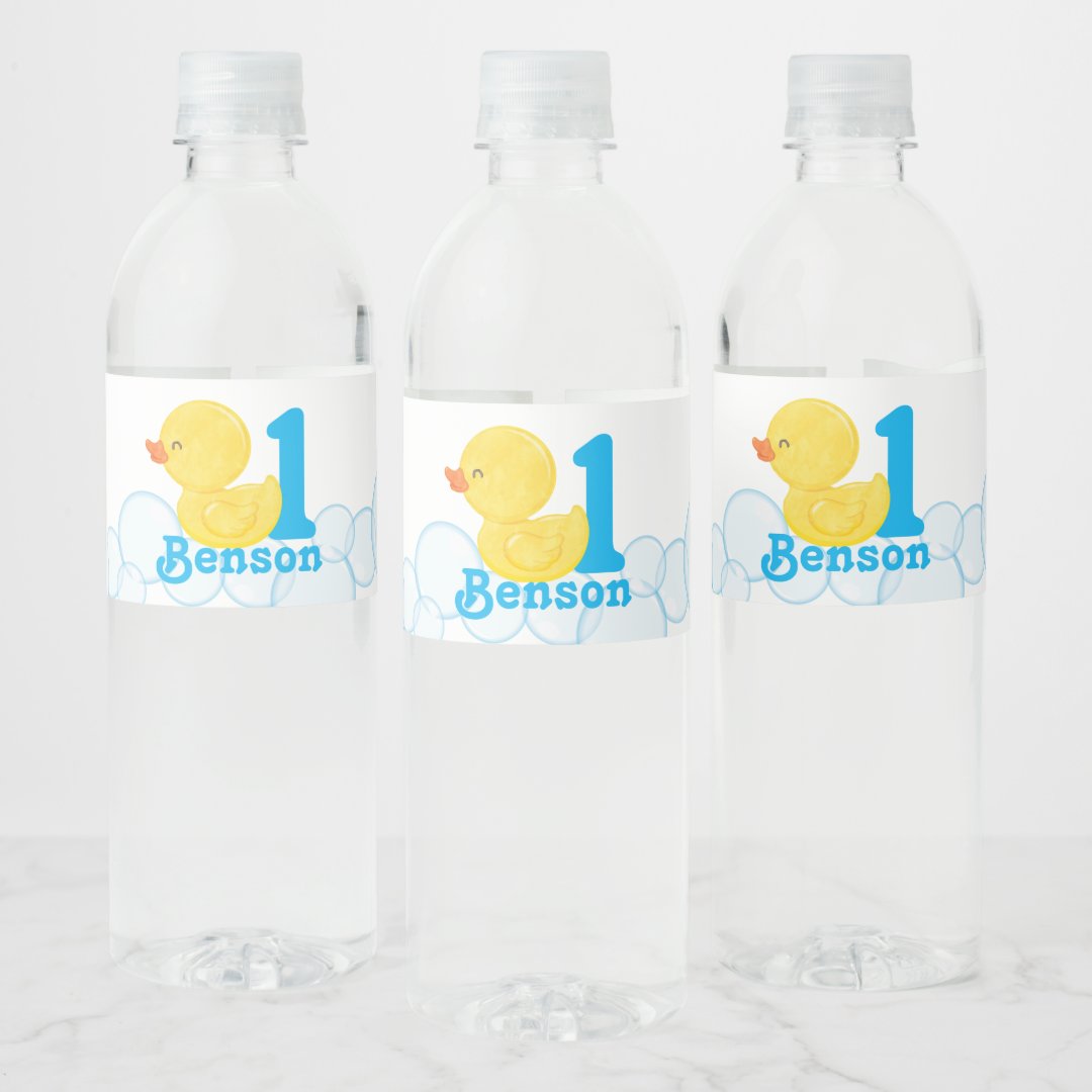 Rubber Duck Personalized Water Bottle Label | Zazzle
