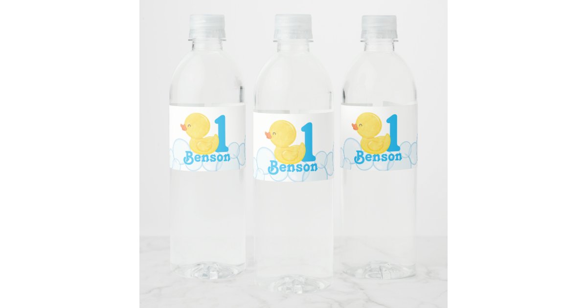 Rubber Duck Personalized Water Bottle Label | Zazzle