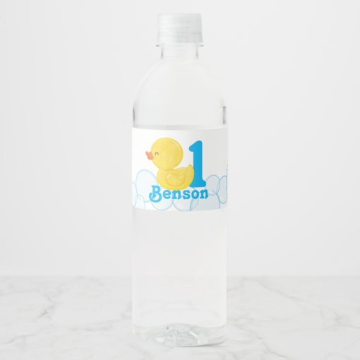 Rubber Duck Personalized Water Bottle Label | Zazzle
