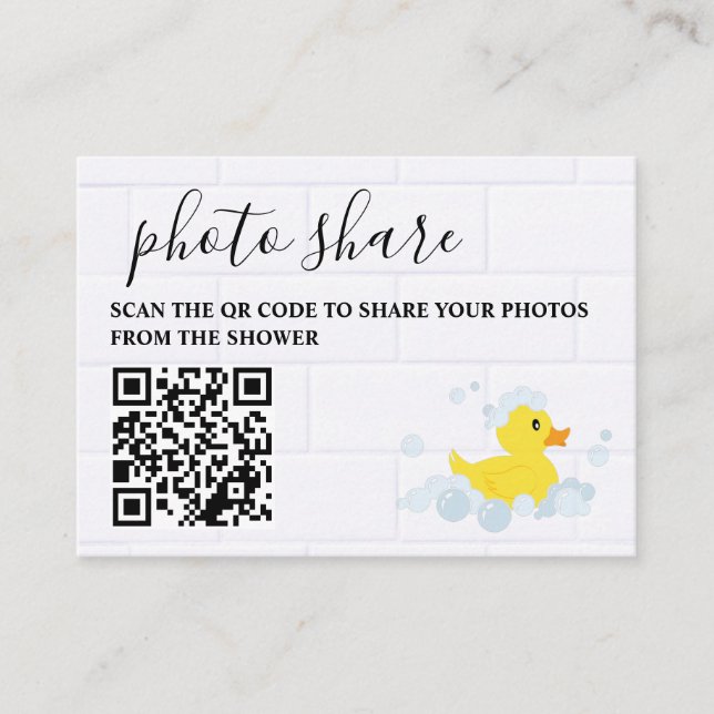 Rubber Duck Photo Share Enclosure Card (Front)