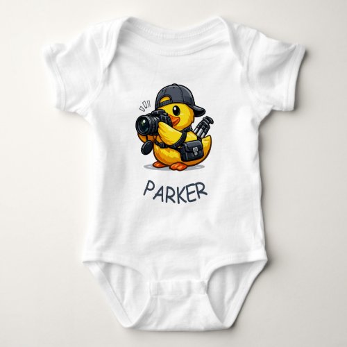 Rubber Duck Photographer Baby Bodysuit