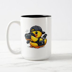 Rubber Duck Photographer Two-Tone Coffee Mug