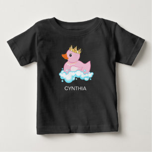 Rubber Duck (Pink) Vivid Print Personalized Baby T-Shirt