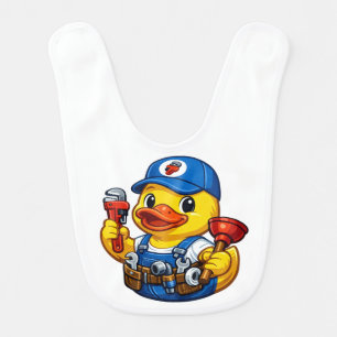 Rubber Duck Plumber Baby Bib