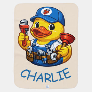 Rubber Duck Plumber Baby Blanket
