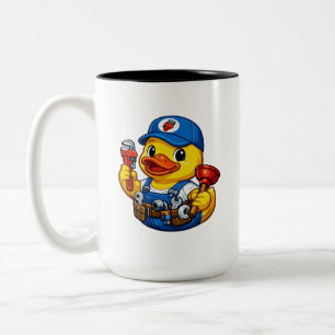 Rubber Duck Plumber Two-Tone Coffee Mug