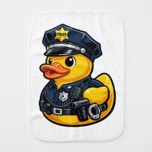 Rubber Duck Police Officer Baby Burp Cloth