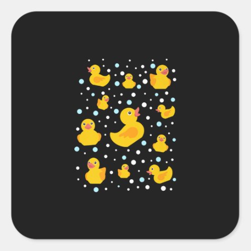 Rubber Duck Print Square Sticker