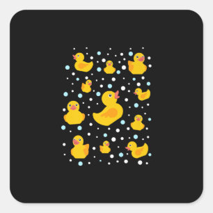 Rubber Duck Print Square Sticker