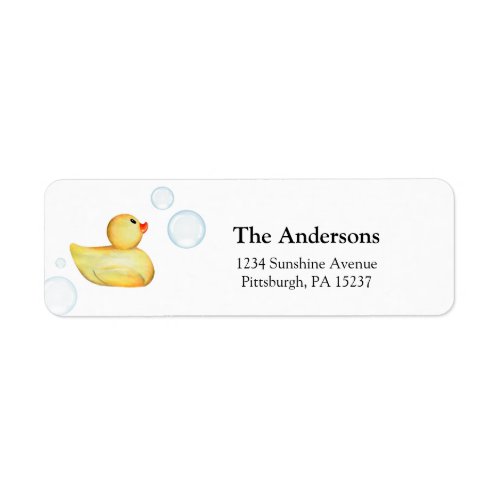 Rubber Duck Return Address Label