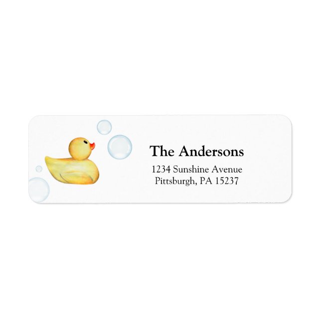 Rubber Duck Return Address Label (Front)