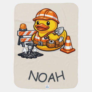 Rubber Duck Road Worker Baby Blanket
