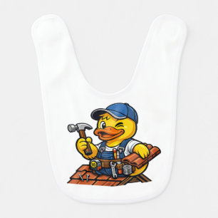 Rubber Duck Roofer Baby Bib