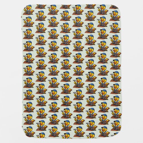 Rubber Duck Roofer Baby Blanket