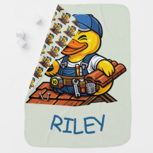 Rubber Duck Roofer Baby Blanket