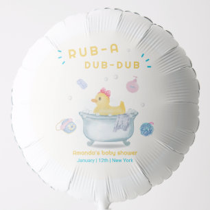 Rubber Duck Rub A Dub Dub Bathtub Baby Shower Balloon