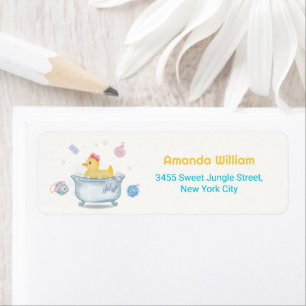 Rubber Duck Rub A Dub Dub Bathtub Baby Shower  Label
