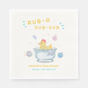 Rubber Duck Rub A Dub Dub Bathtub Baby Shower Napkins