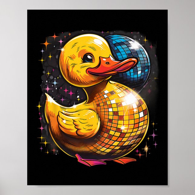 Rubber Duck Rubber Duckie Dancing Disco Rubber Duc Poster (Front)