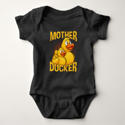 Rubber Duck Rude and Sarcasm Pun Baby Bodysuit
