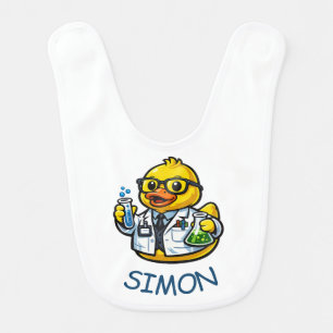 Rubber Duck Scientist Baby Bib
