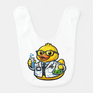 Rubber Duck Scientist Baby Bib