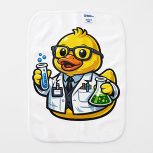 Rubber Duck Scientist Baby Burp Cloth