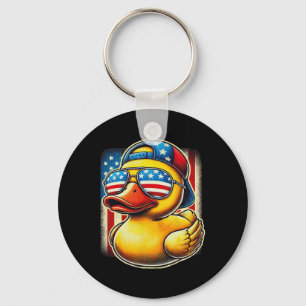 Rubber Duck Shirt Usa Flag Gift Funny Duckie Cool Keychain