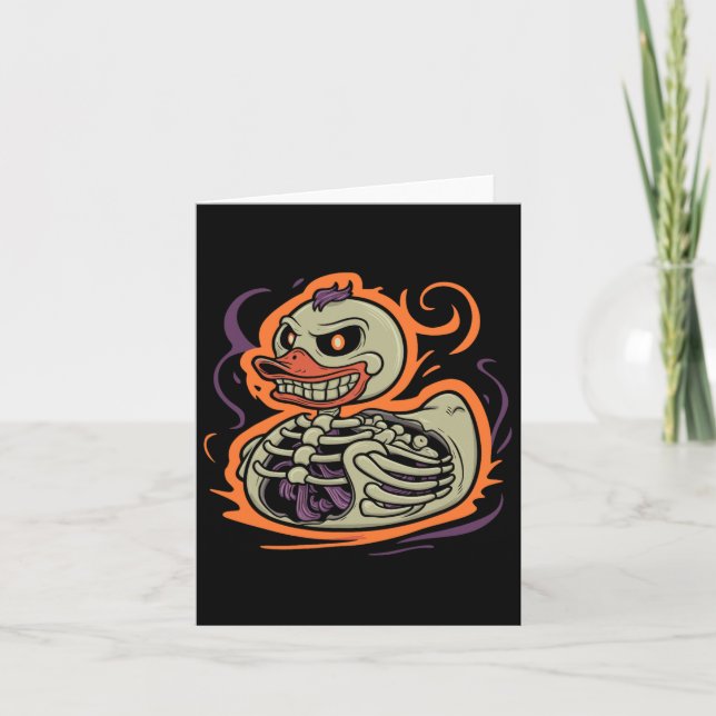 Rubber Duck Skeleton Rubber Duckie Costume Party  Card (Front)