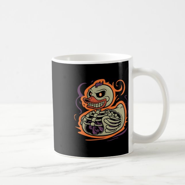 Rubber Duck Skeleton Rubber Duckie Costume Party  Coffee Mug (Right)