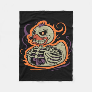 Rubber Duck Skeleton Rubber Duckie Costume Party Fleece Blanket