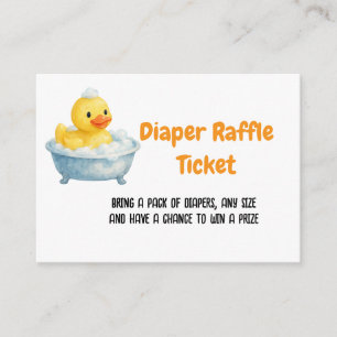 Rubber Duck Splish Splash diaper raffle ticket Enclosure Card