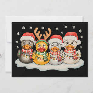 Rubber Duck Squad Santa Reindeer Christmas Lights Invitation