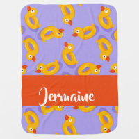 Rubber duck swimming circle pattern baby blanket