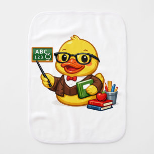 Rubber Duck Teacher Baby Burp Cloth