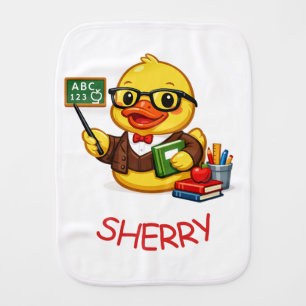 Rubber Duck Teacher Baby Burp Cloth