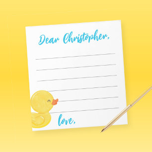 Rubber Duck Time Capsule / Advice Note Sheets