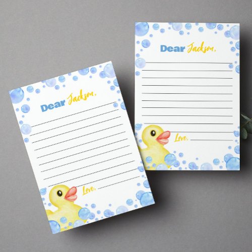 Rubber Duck Time Capsule Note Message Card