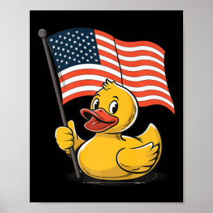 Rubber Duck Usa Flag Independence Day Bath Duck Pr Poster
