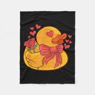 Rubber Duck Valentines Day Rubber Duckie Fleece Blanket