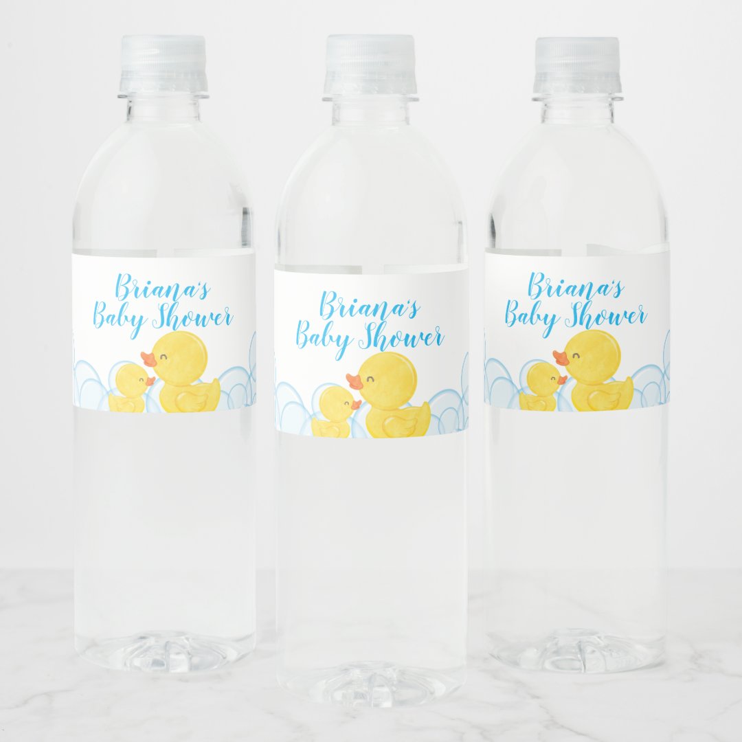 Rubber Duck Water Bottle Label | Zazzle