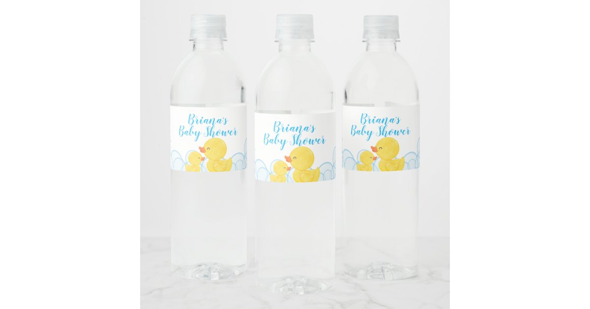Rubber Duck Water Bottle Label | Zazzle