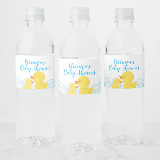 Rubber Duck Water Bottle Label | Zazzle