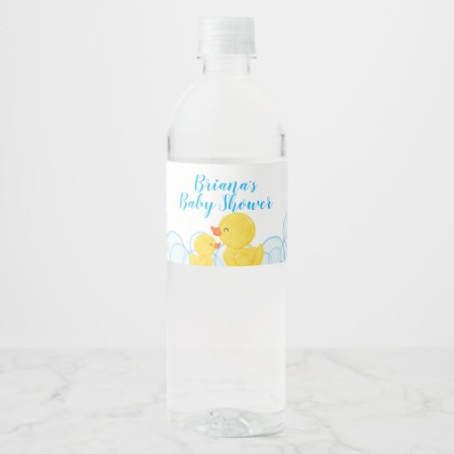 Rubber Duck Water Bottle Label | Zazzle