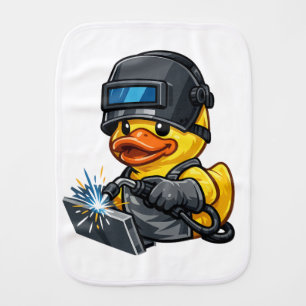 Rubber Duck Welder Baby Burp Cloth