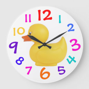 Rubber Duck With Colorful Numbers Clock