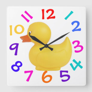 Rubber Duck With Colorful Numbers Clock