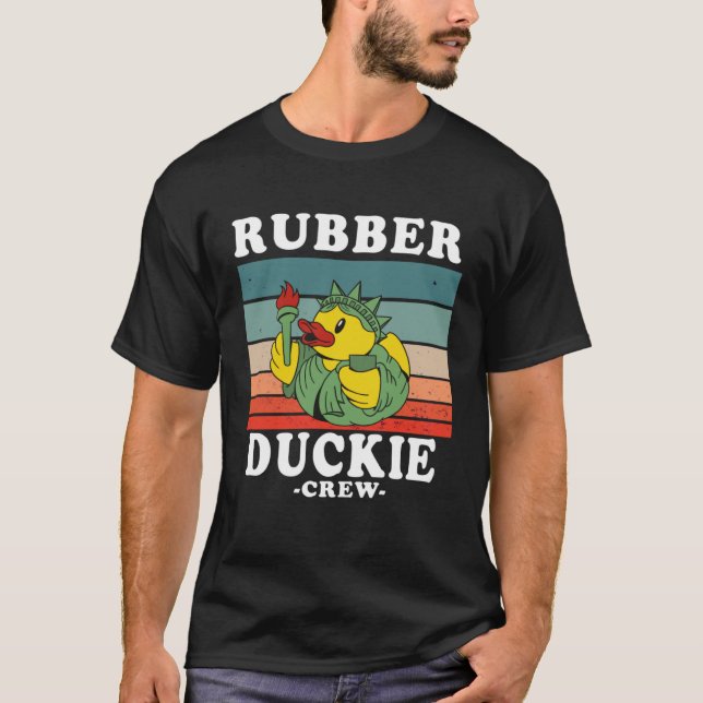Rubber Duck Yellow Duckie Crew Bath Ducks Duckling T-Shirt (Front)