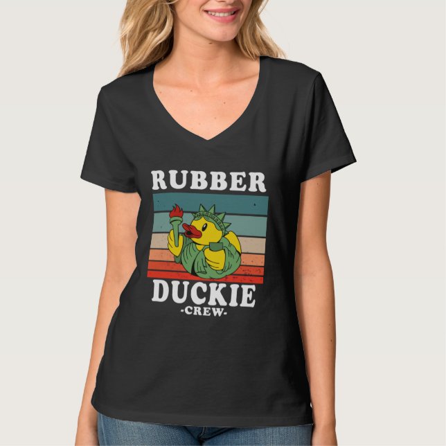 Rubber Duck Yellow Duckie Crew Bath Ducks Duckling T-Shirt (Front)
