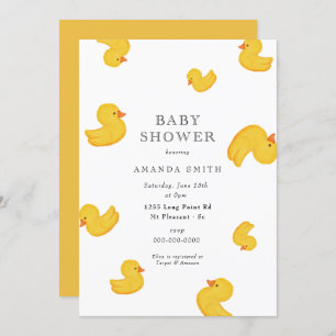 Rubber Duck Yellow Rub A Dub Dub Baby Shower Invit Invitation